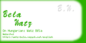 bela watz business card