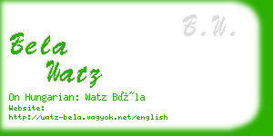 bela watz business card